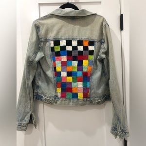 Hand embroidered jean jacket